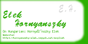 elek hornyanszky business card